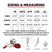 size chart for 187 padding set