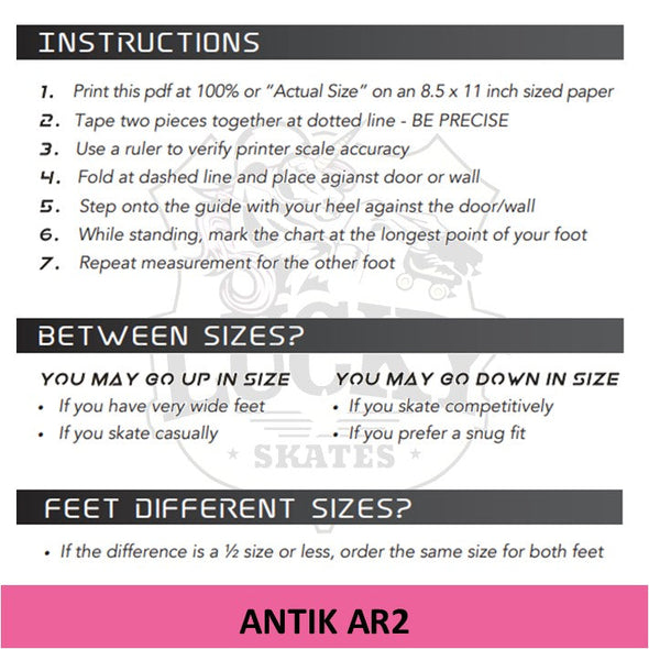 size guide for antik AR2