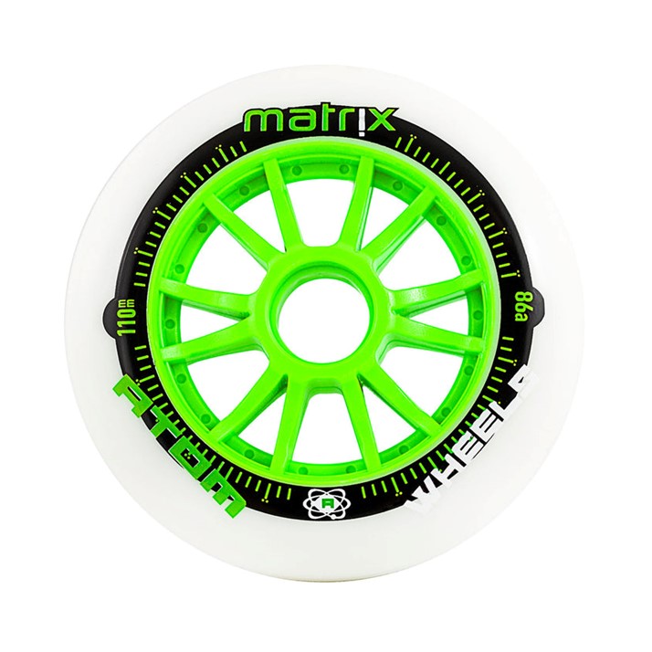 white green inline wheel 