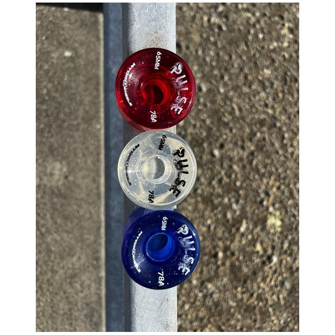 red clear blue glitter outdoor roller skate wheel