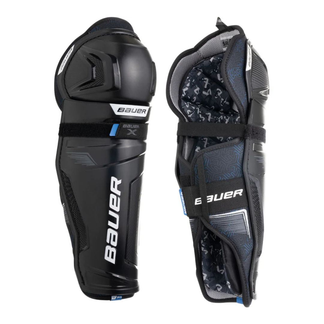 Bauer X Roller Hockey Ice Hockey Shin Guards Black - Lucky Skates 