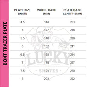 bont tracer size chart 