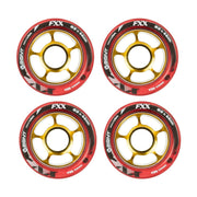 Bont FXX Speed Indoor Roller Skate Wheels Red Gold Alloy Hub 44mm x 63mm 96A 4 Pack - Lucky Skates