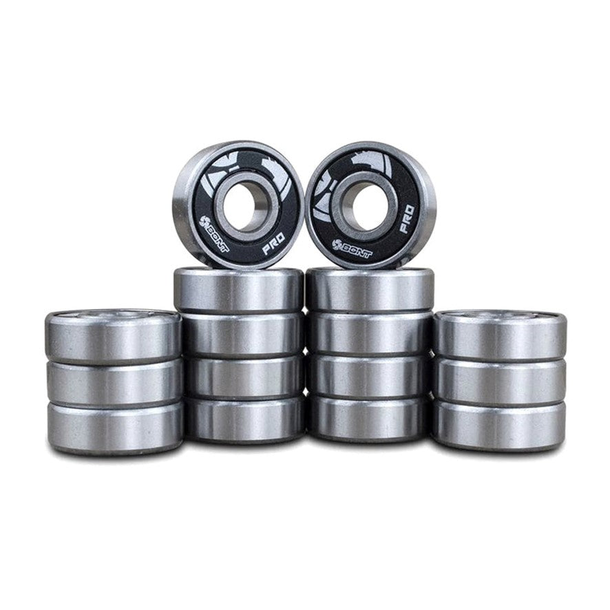  Bont Race Pro Skate Bearings 8mm Black (16 Pack) - Lucky Skates 