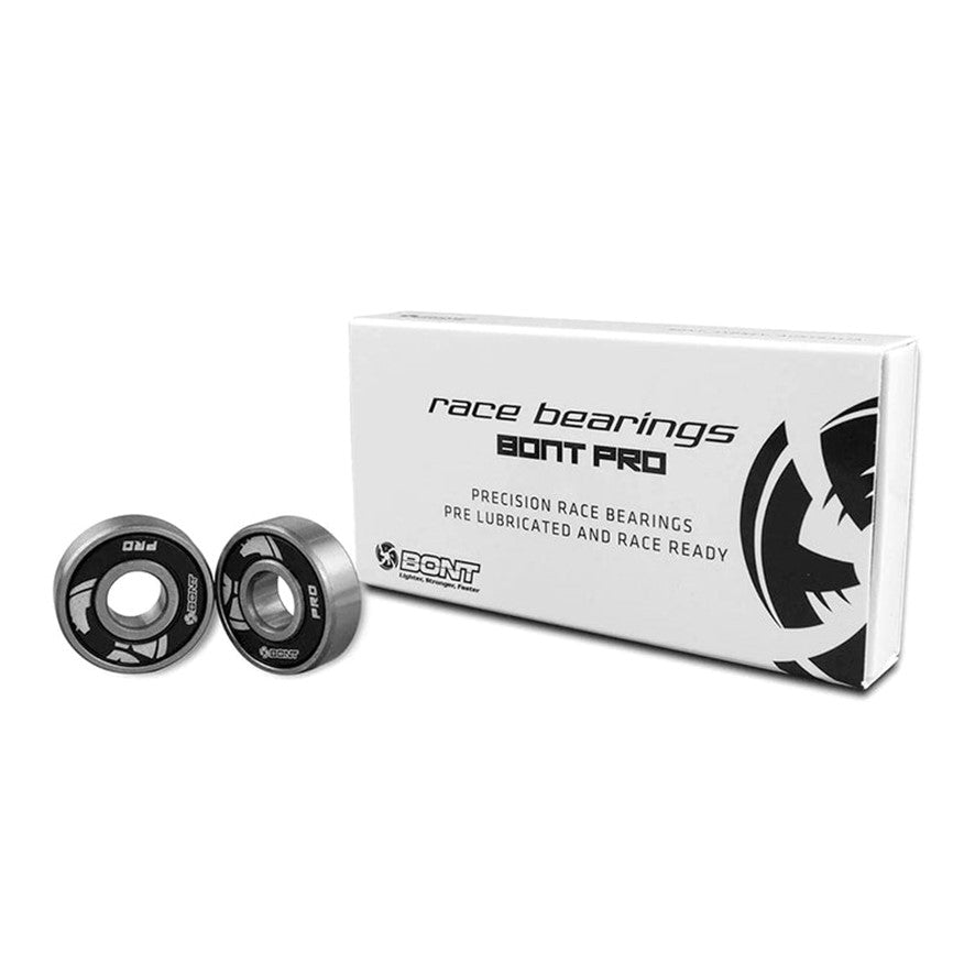  Bont Race Pro Skate Bearings 8mm or 7mm Black 16 Pack - Lucky Skates 