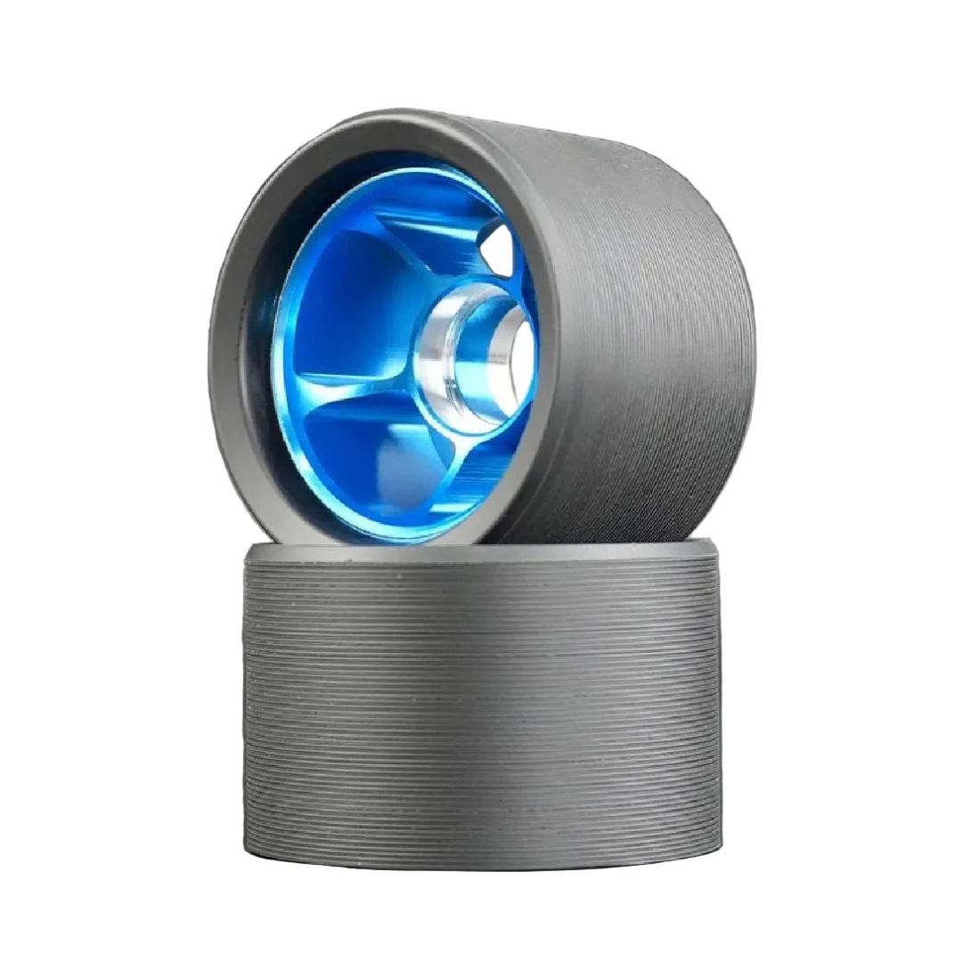 Black Blue Bont royal assassins 92a indoor roller skate wheels with alloy hubs - Lucky Skates 