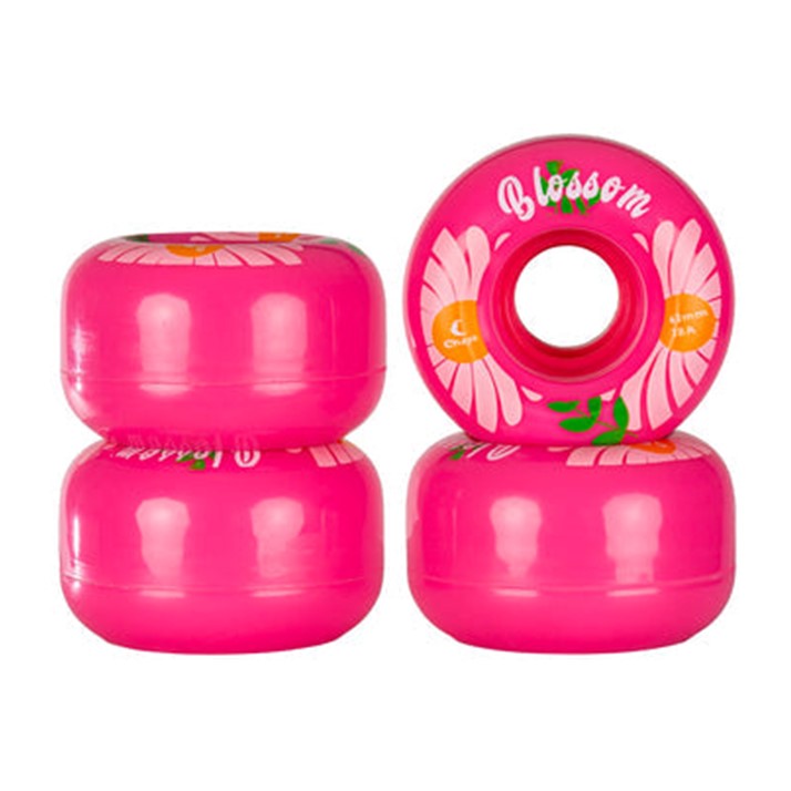 4 pack 62mm 78a pink outdoor wheels with flower print