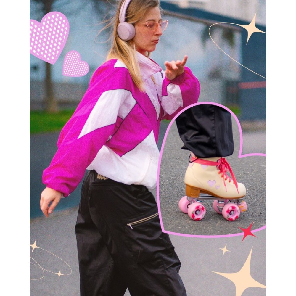 Chaya Cozy Summer Breeze Creame  Pink High Top Roller Skates - Lucky Skates 