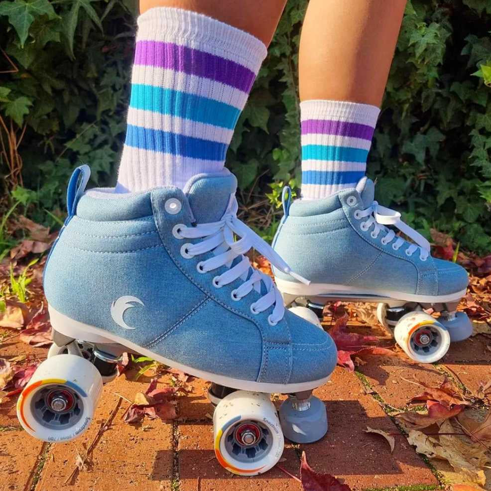 Chaya Vintage Denim Roller Skates - Lucky Skates