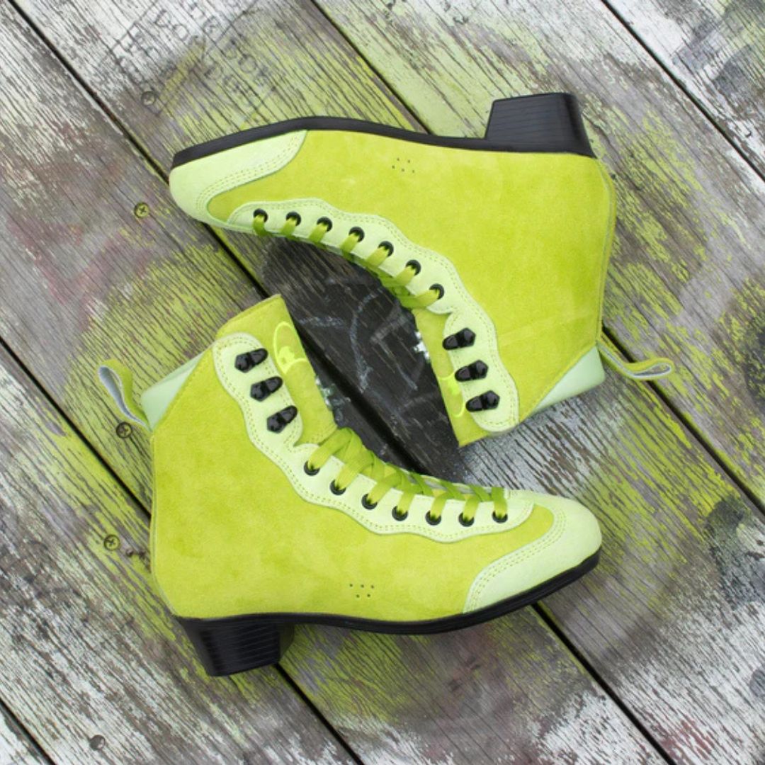 Chuffed Pro Rib Lime Green Roller Skate Boots - Lucky Skates 