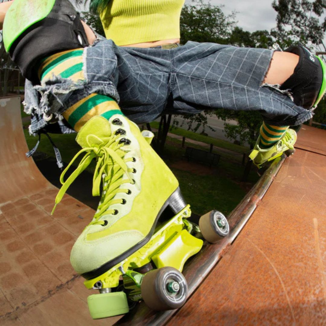 Chuffed Pro Rib Lime Green Roller Skate Boots - Lucky Skates 