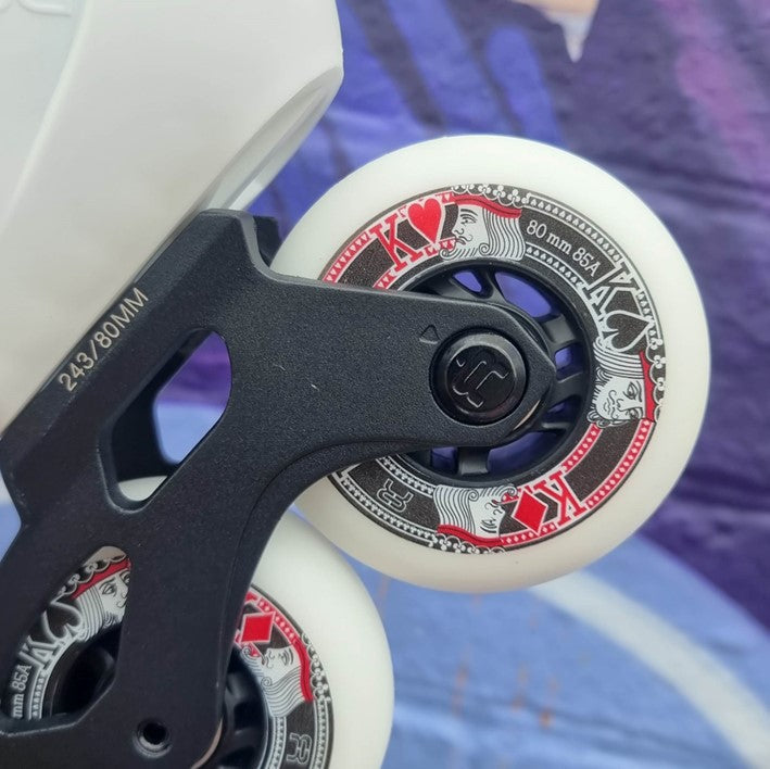 FR Street King White Inline Wheel 85A - Lucky Skates