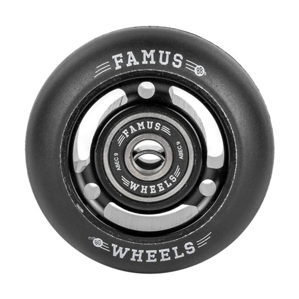 Famus Silver Inline Wheels 88A 60mm & Bearings - 4 Pack