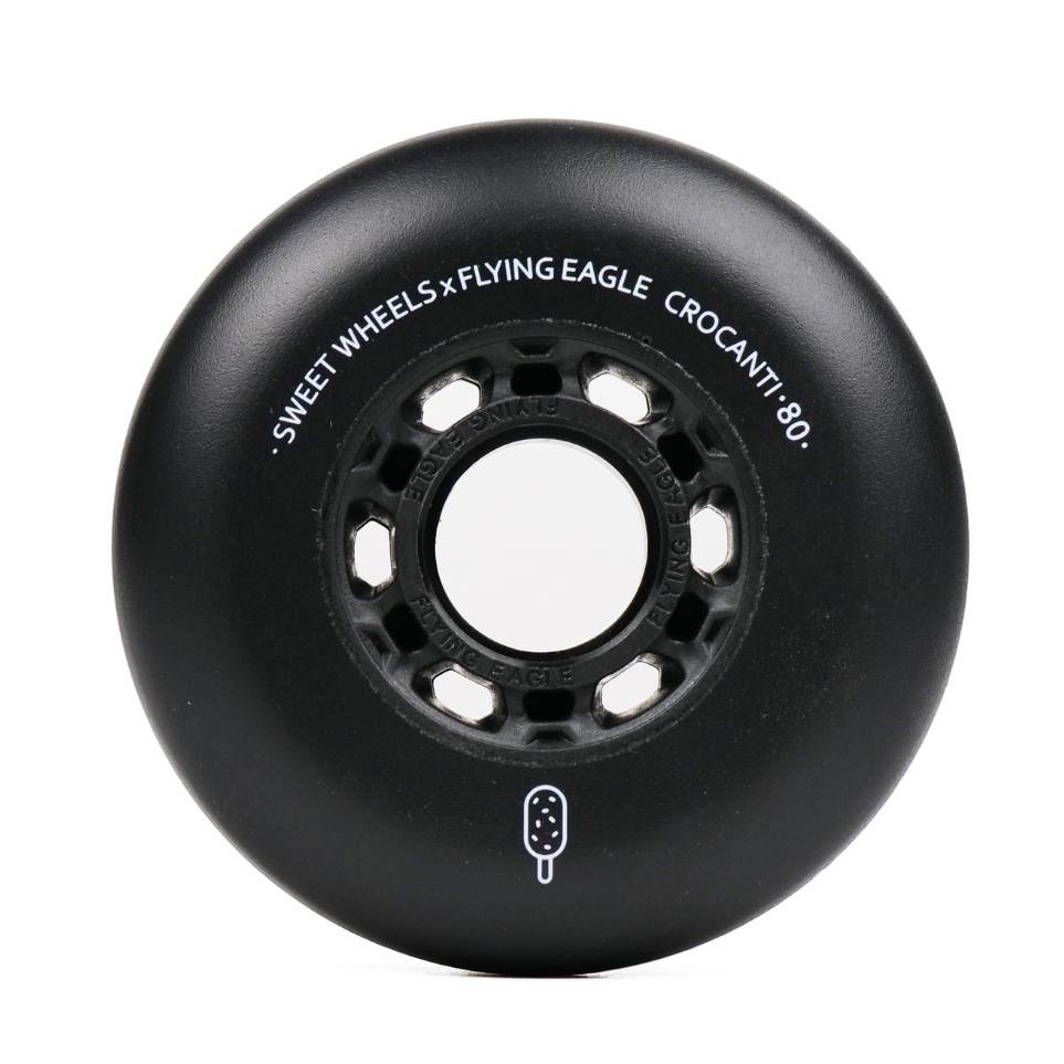 Flying Eagle Crocanti Sweet Inline Wheels Rollerblade 80mm 88A Black 8 Pack - Lucky Skates 