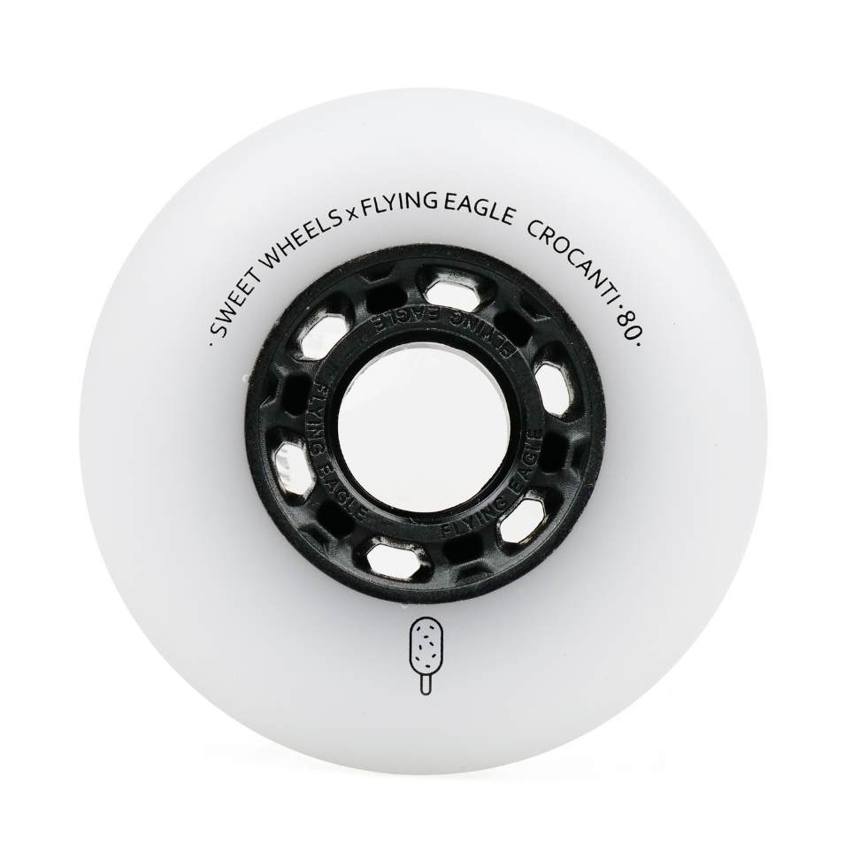 Flying Eagle Crocanti Sweet Inline Wheels Rollerblade 80mm 88A White - Lucky Skates 