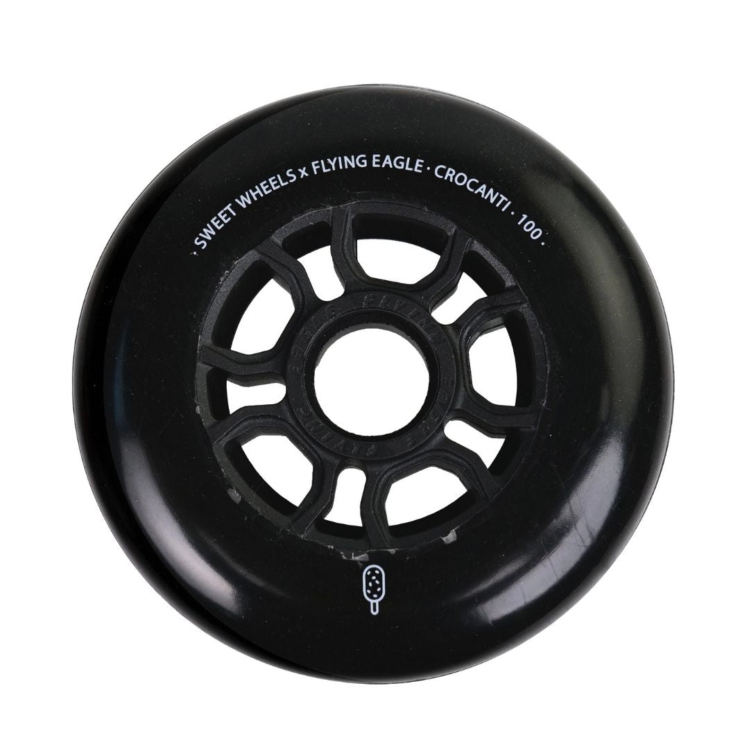 Flying Eagle Crocanti Sweet Inline Skate Speed Wheels Black Cookie 100mm 88A - Lucky Skates