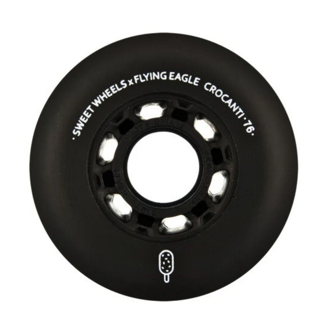 Flying Eagle Crocanti Sweet Inline Skate Rollerblade Wheels 76mm 88A  Black - Lucky Skates 