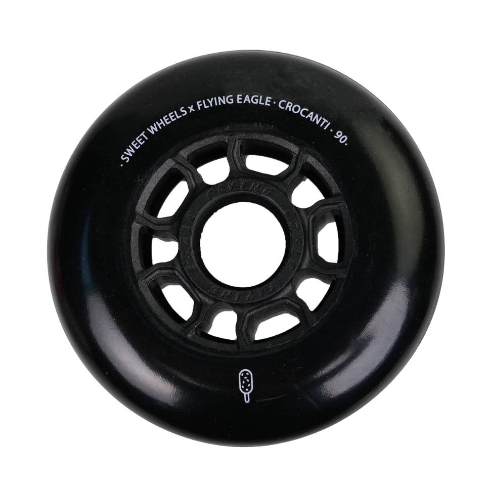 Flying Eagle Crocanti Sweet Inline Wheels 90mm 88A 8 Pack Black - Lucky Skates 