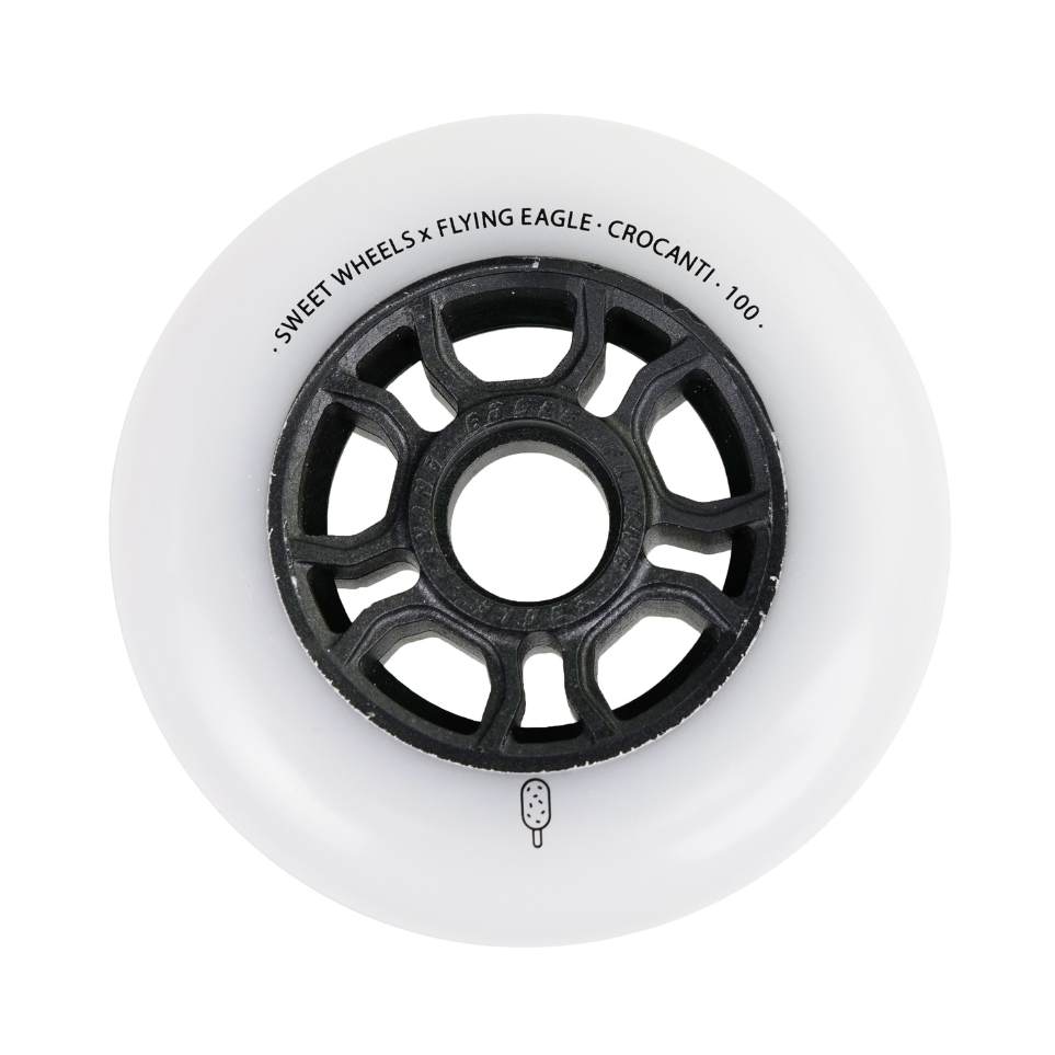 Flying Eagle Crocanti Sweet Inline Wheels 100mm 88A 8 Pack White - Lucky Skates 