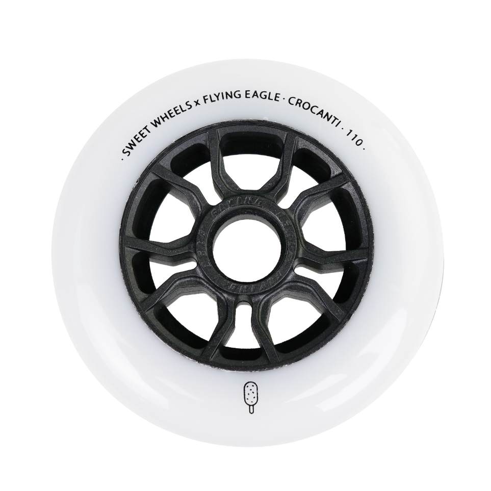 Flying Eagle Crocanti Sweet Inline Tri Skate Wheels 110mm 88A Black 6 Pack - Lucky Skates 