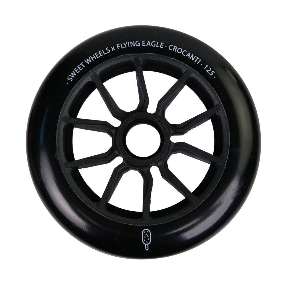 Flying Eagle Crocanti Sweet Inline Wheels Skate Wheels 125mm 88A 6 Pack Black - Lucky Skates 