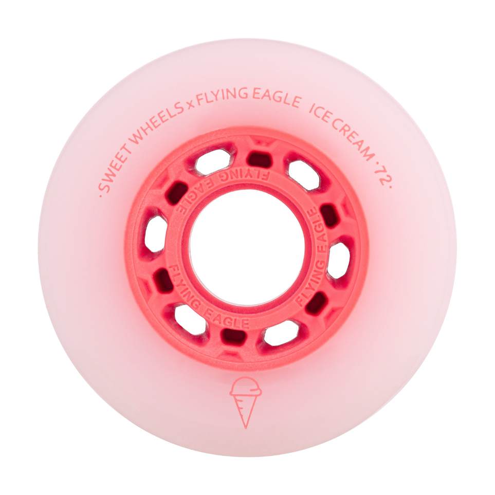 Flying Eagle Ice Cream Inline Skate Rollerblade Wheels 72mm 86A Red 8 Pack - Lucky Skates 
