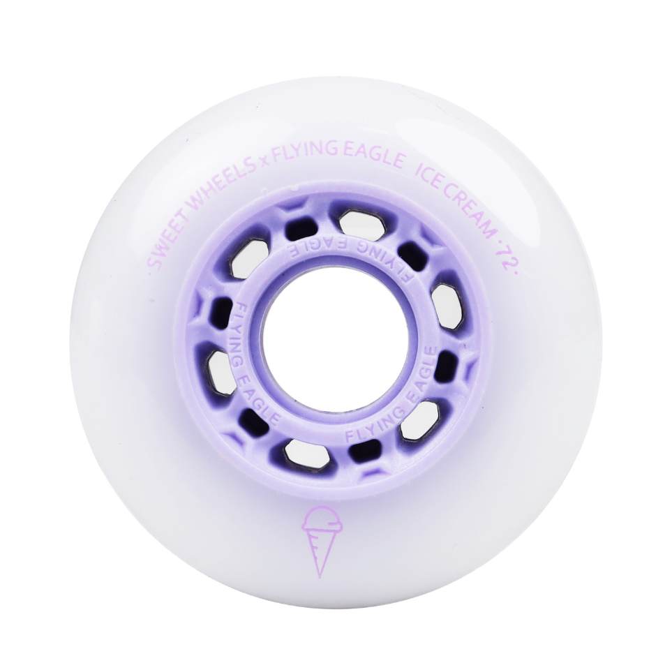 Flying Eagle Ice Cream Inline Skate Rollerblade Wheels 72mm 86A Purple 8 Pack - Lucky Skates 