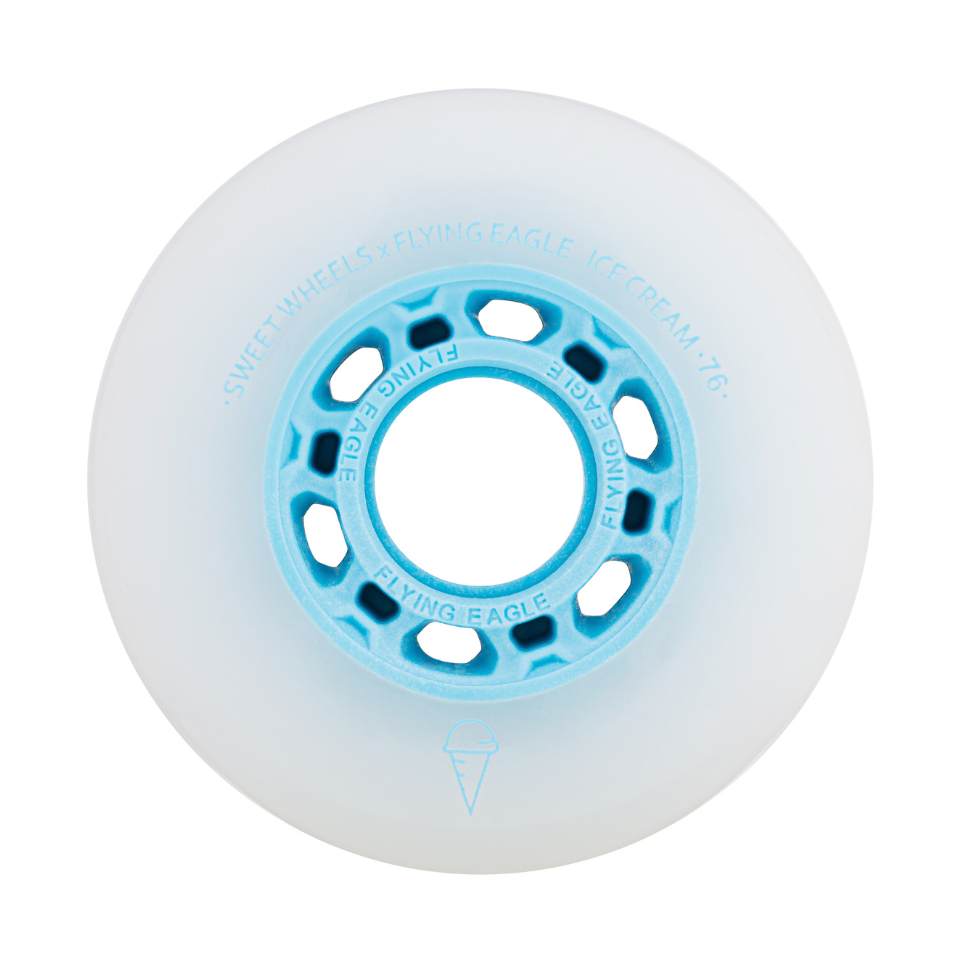 Flying Eagle Ice Cream Inline Skate Rollerblade Wheels 76mm 86A 8 Pack Blue - Lucky Skates 