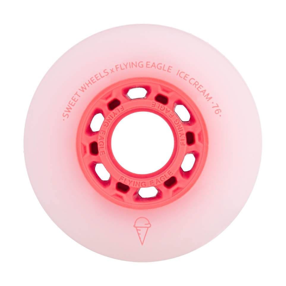 Flying Eagle Ice Cream Inline Skate Rollerblade Wheels 76mm 86A Strawberry Red - Lucky Skates 