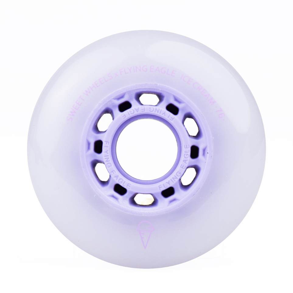 Flying Eagle Ice Cream Inline Skate Rollerblade Wheels 76mm 86A 8 Pack Purple - Lucky Skates 