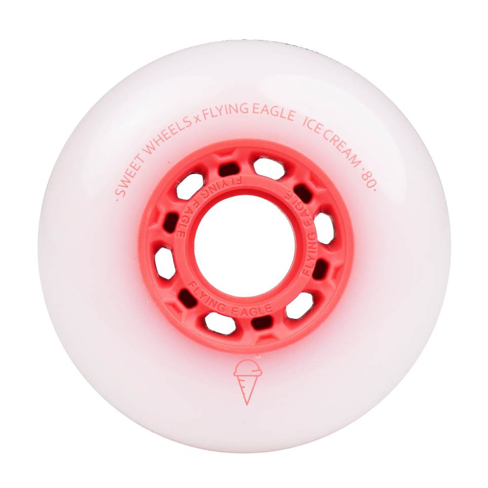 Flying Eagle Ice Cream Inline Skate Rollerblade Outdoor Wheels 80mm 86A 8 Pack Red - Lucky Skates 