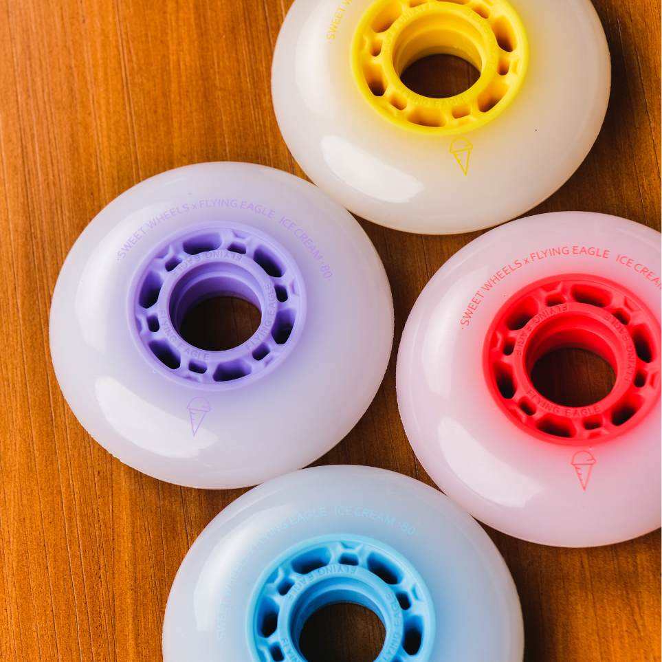 Flying Eagle Ice Cream Inline Rollerblade Skate Wheels 8 Pack - Lucky Skates 