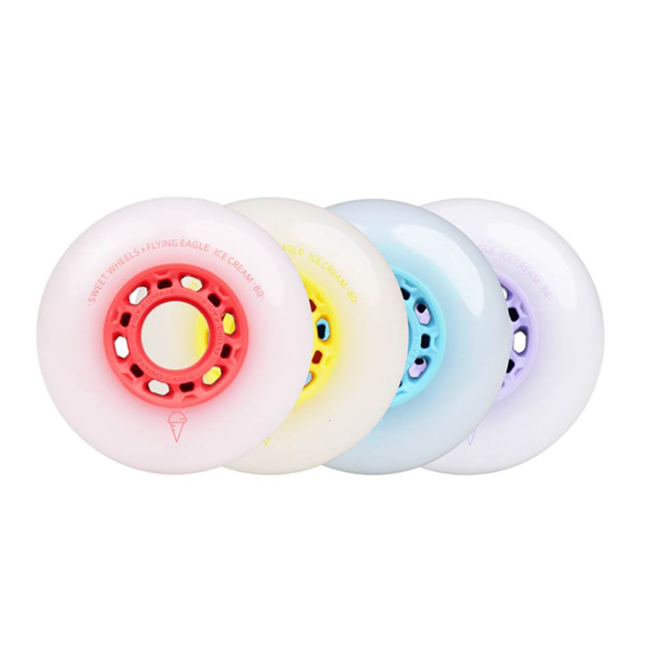 Flying Eagle Ice Cream Inline Skate Rollerblade Wheels 72mm 86A 8 Pack - Lucky Skates 
