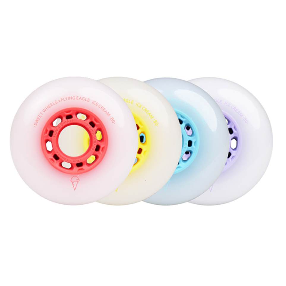 Flying Eagle Ice Cream Inline Skate Rollerblade Outdoor Wheels 80mm 86A 8 Pack - Lucky Skates 