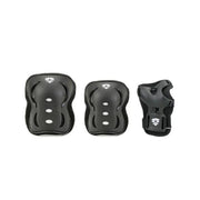 Flying Eagle V5 Junior Pad Set Black Knee Pad, Elbow Pad Wrist Guards - Lucky Skates 