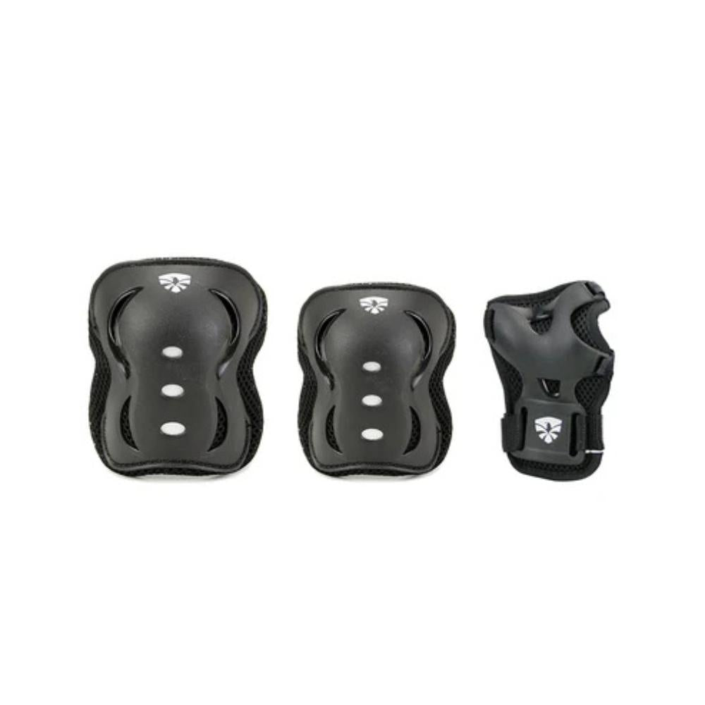 Flying Eagle V5 Junior Pad Set Black Knee Pad, Elbow Pad Wrist Guards - Lucky Skates 