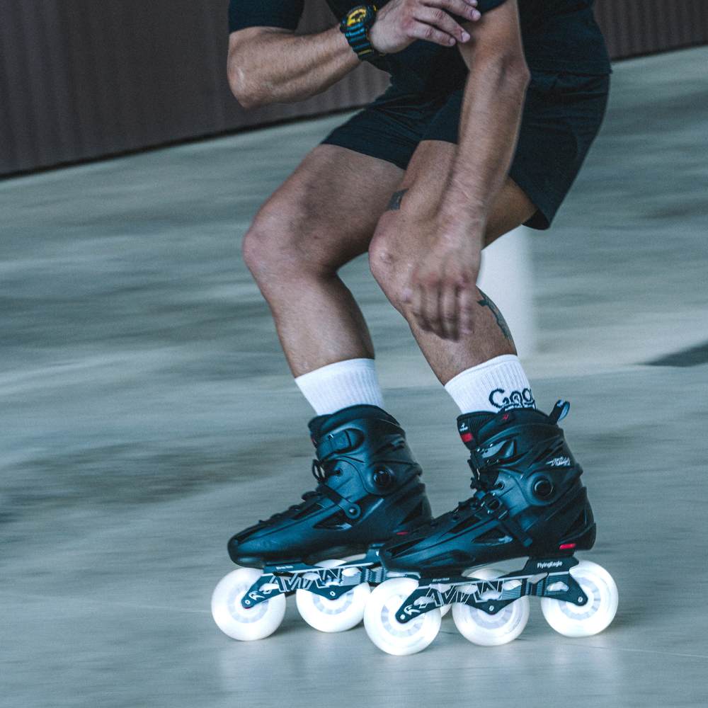 Flying Eagle Lazer Wheels Ultra LED Inline Wheels White 125mm 88A - 6 Pack