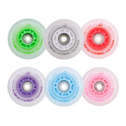 Flying Eagle Light Up LED Lazer Wheels Inline Wheels 88A Green, White, Red, Purple, Blue, Pink - Lucky Skates 