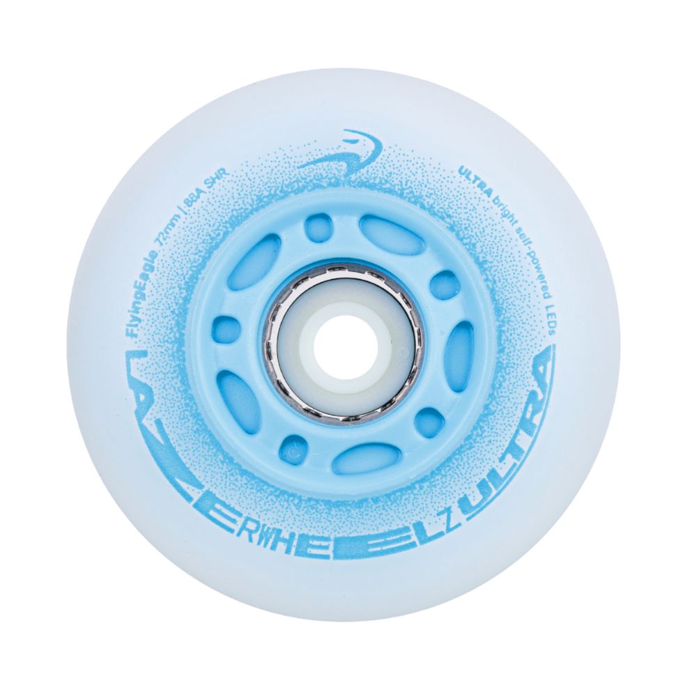 Flying Eagle Light Up LED Lazer Wheels Inline Wheels 88A Blue - Lucky Skates 