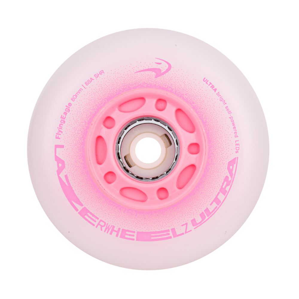 Flying Eagle Light Up LED Lazer Wheels Inline Wheels 88A Pink - Lucky Skates 
