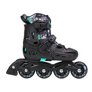 Kids Adjustable Flying Eagle NT2 Nacht Black Teal Inline Skates - Lucky Skates 