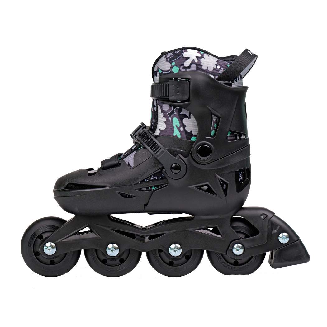 Kids Adjustable Flying Eagle NT2 Nacht Black Teal Inline Skates - Lucky Skates 