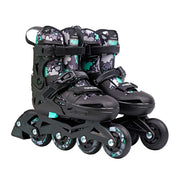 Kids Adjustable Flying Eagle NT2 Nacht Black Teal Inline Skates - Lucky Skates 