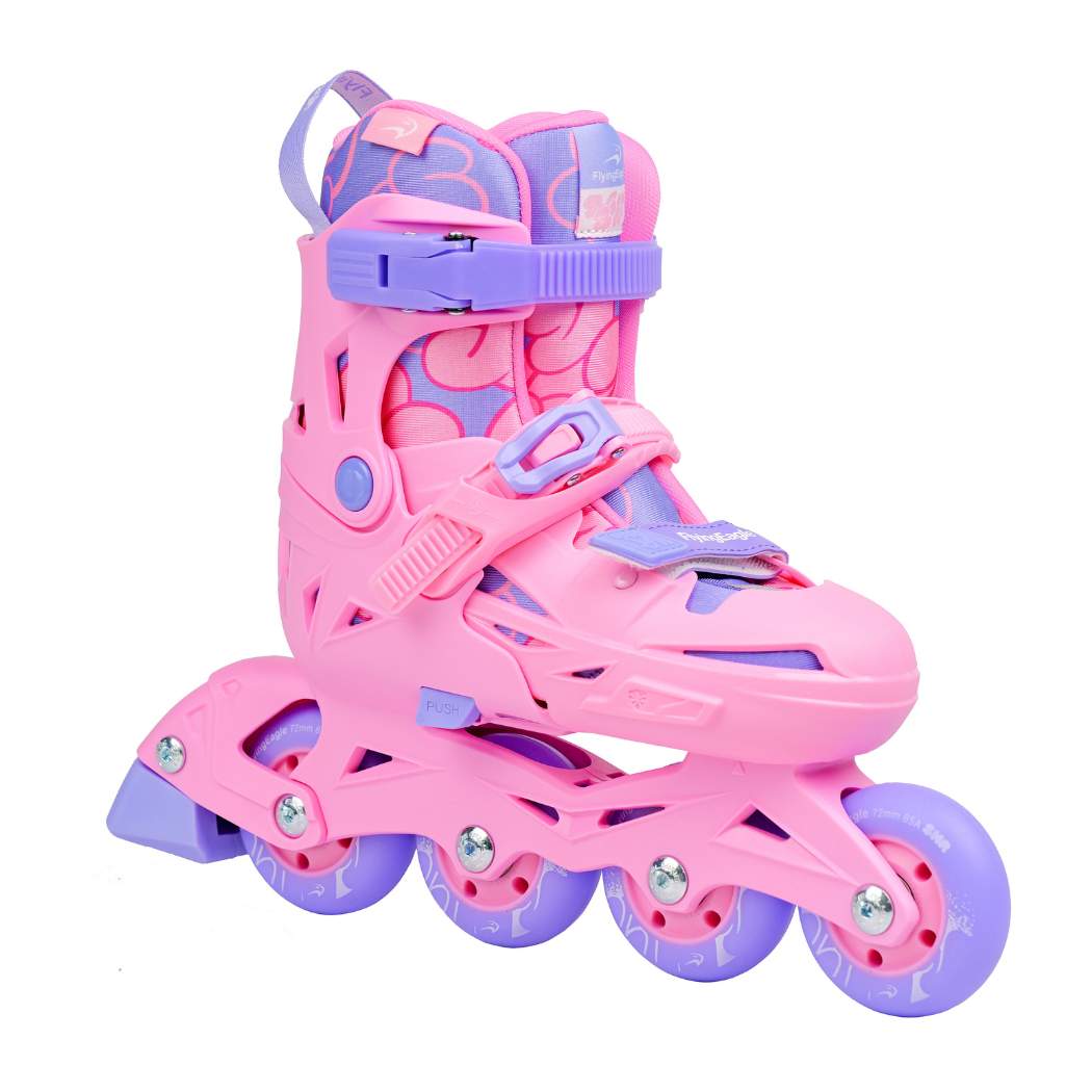 Kids Adjustable Flying Eagle NT2 Nacht Pink Purple Inline Skates - Lucky Skates 