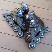 Kids Adjustable Flying Eagle NT2 Nacht Black Teal Inline Skates - Lucky Skates 
