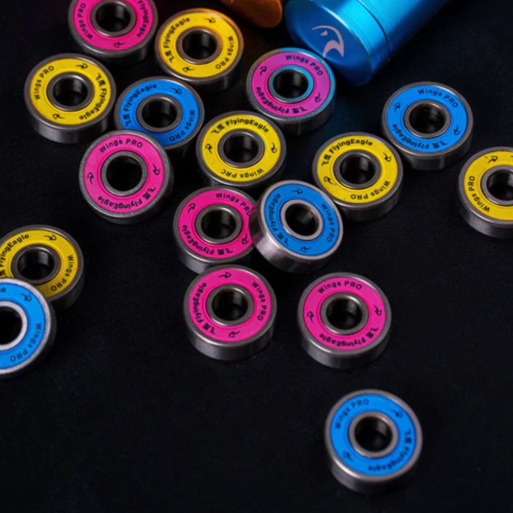 Flying Eagle Inline Skate Rolling With Wings Pro Bearings 8mm Pink, Yellow, Blue - Lucky Skates 