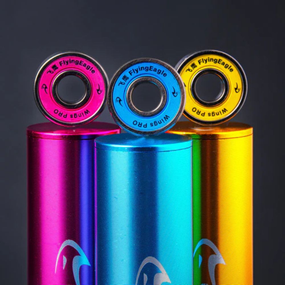 Flying Eagle Inline Skate Rolling With Wings Pro Bearings 8mm Pink, Yellow, Blue, 16 Pack or 12 Pack - Lucky Skates 