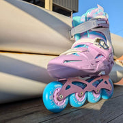 Flying Eagle S5 Pro Buzz Purple Children's Adjustable Inline Skates Purple teal Aqua - Lucky Skates 
