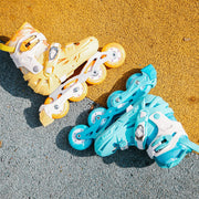 Flying Eagle S5 Pro Buzz Yellow Orange Aqua Children's Adjustable Inline Skates - Lucky Skates 