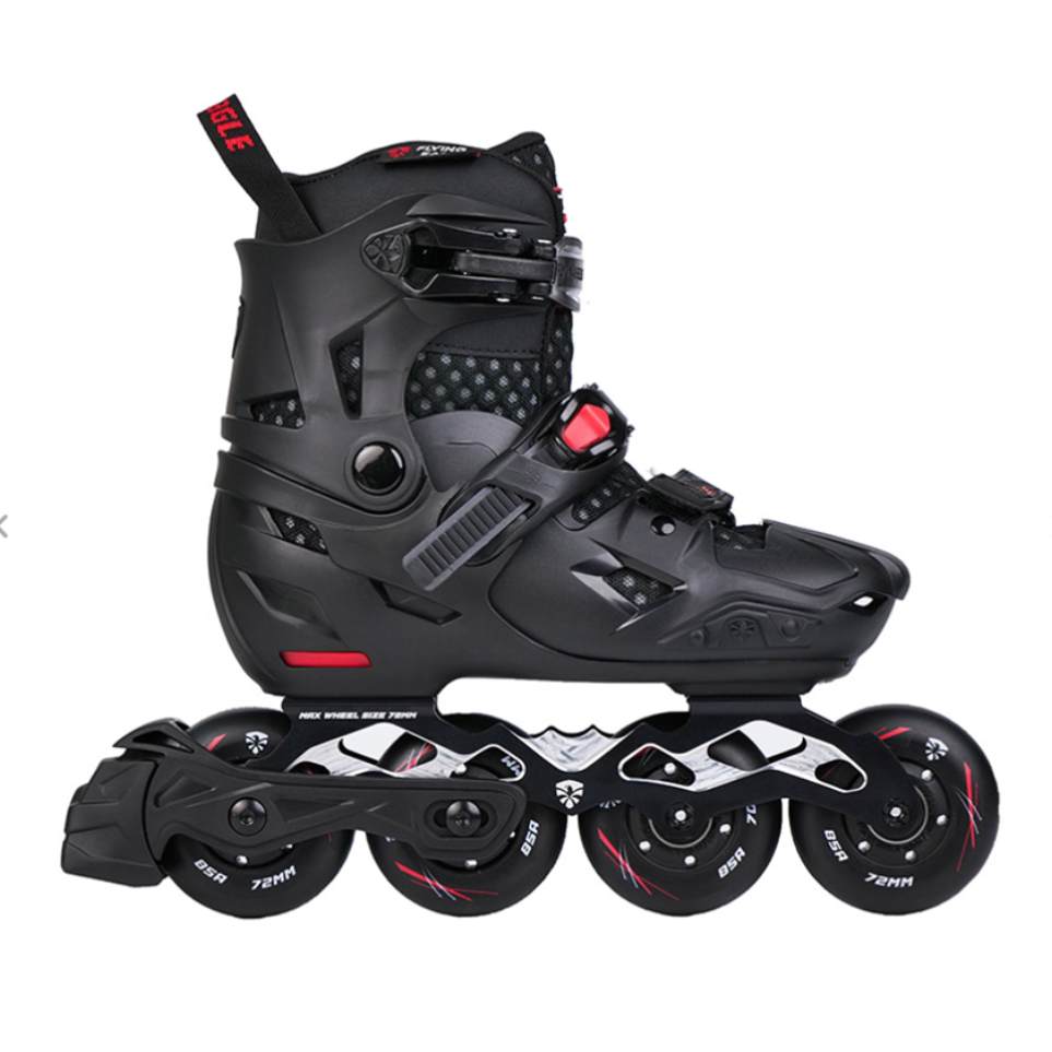 Kids Adjustable Flying Eagle S7 Nimbus Black Inline Rollerblade Adjustable Kids Skates - Lucky Skates 